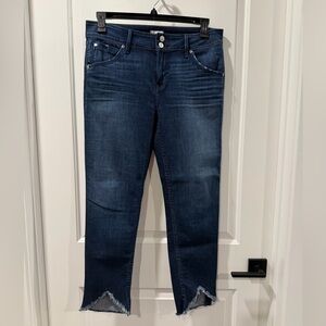 Hudson Dark Blue Frayed Hem Women’s Jeans